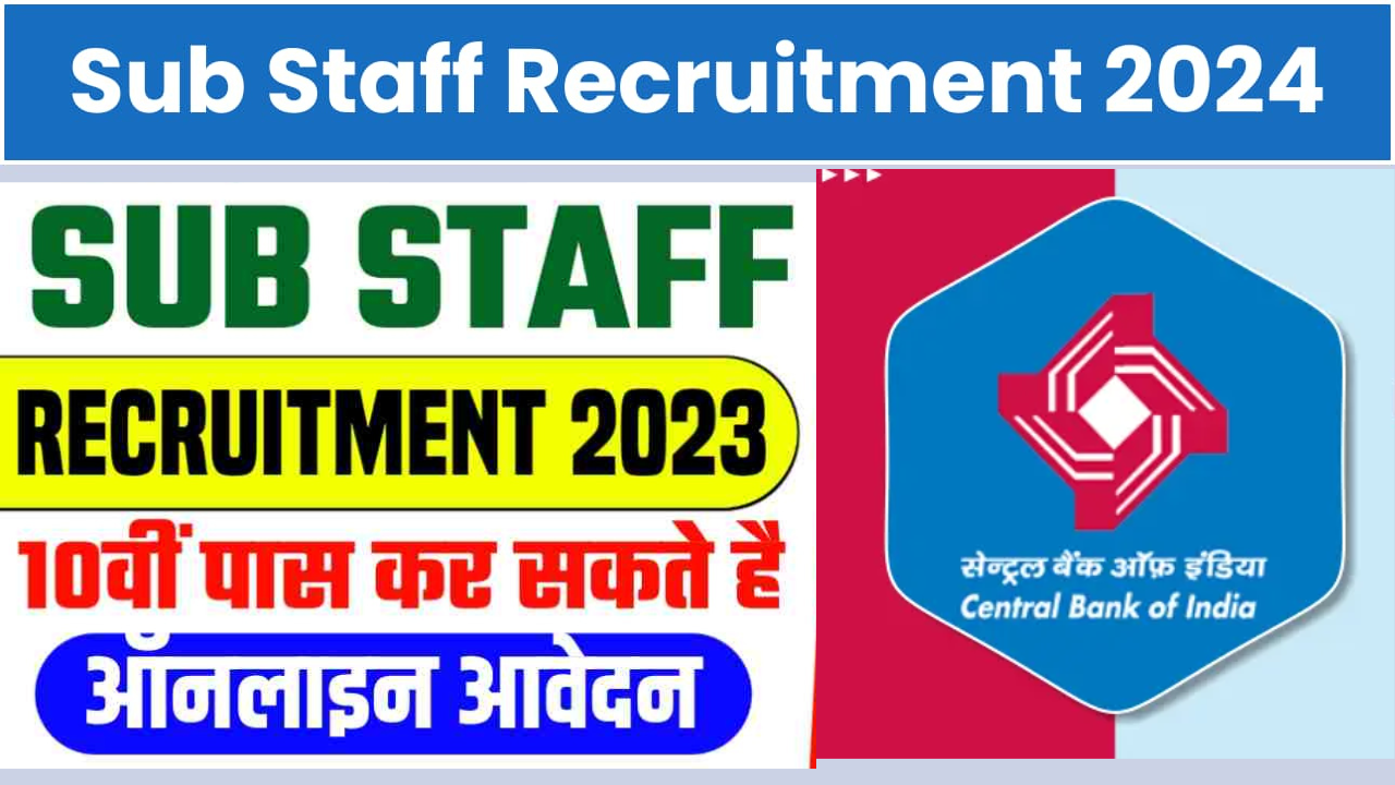 Central Bank of India Sub Staff Recruitment 2024, Online Form Notification release